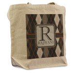 Modern Chic Argyle Reusable Cotton Grocery Bag - Single (Personalized)