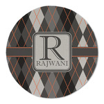 Modern Chic Argyle Round Linen Placemat - Single Sided (Personalized)