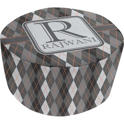 Modern Chic Argyle Round Pouf Ottoman (Personalized)