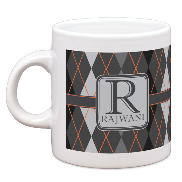 Custom Modern Chic Argyle Espresso Cup (Personalized)