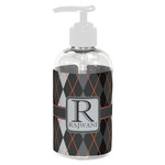 Modern Chic Argyle Plastic Soap / Lotion Dispenser (8 oz - Small - White) (Personalized)