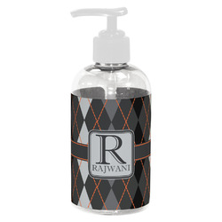 Modern Chic Argyle Plastic Soap / Lotion Dispenser (8 oz - Small - White) (Personalized)