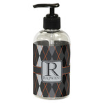 Modern Chic Argyle Plastic Soap / Lotion Dispenser (8 oz - Small - Black) (Personalized)