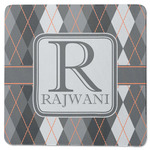 Modern Chic Argyle Square Rubber Backed Coaster (Personalized)