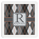 Modern Chic Argyle Paper Dinner Napkins (Personalized)