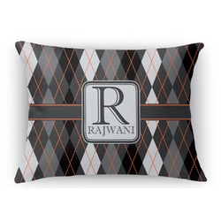 Modern Chic Argyle Rectangular Throw Pillow Case - 12"x18" (Personalized)