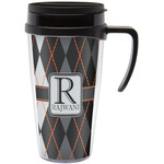 Modern Chic Argyle Acrylic Travel Mug with Handle (Personalized)