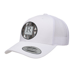 Modern Chic Argyle Trucker Hat - White (Personalized)
