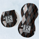 Modern Chic Argyle Burp Pads - Velour - Set of 2 w/ Name and Initial