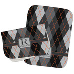 Modern Chic Argyle Burp Cloths - Fleece - Set of 2 w/ Name and Initial