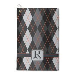 Modern Chic Argyle Waffle Weave Golf Towel (Personalized)