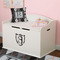 Modern Chic Argyle Wall Monogram on Toy Chest