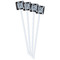 Modern Chic Argyle White Plastic Stir Stick - Double Sided - Square - Front