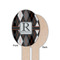 Modern Chic Argyle Wooden Food Pick - Oval - Single Sided - Front & Back