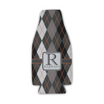 Modern Chic Argyle Zipper Bottle Cooler (Personalized)