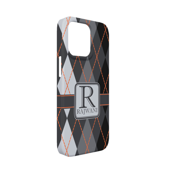 Custom Modern Chic Argyle iPhone Case - Plastic - iPhone 13 Mini (Personalized)