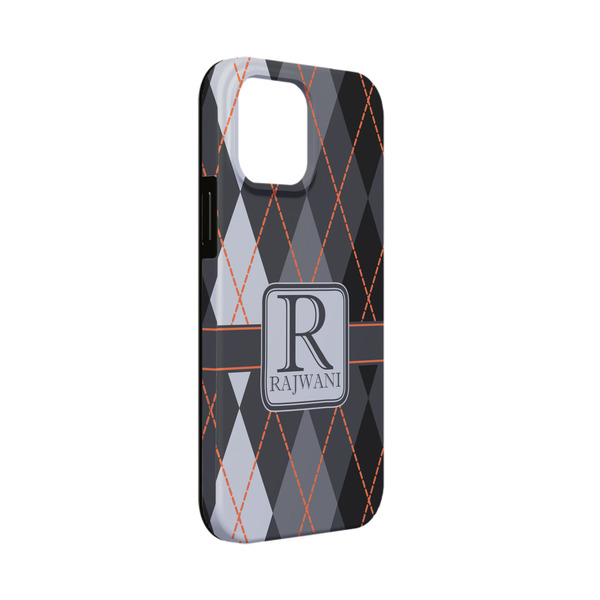 Custom Modern Chic Argyle iPhone Case - Rubber Lined - iPhone 13 Mini (Personalized)