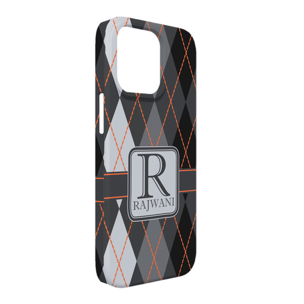 Custom Modern Chic Argyle iPhone Case - Plastic - iPhone 13 Pro Max (Personalized)