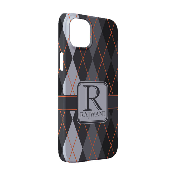 Custom Modern Chic Argyle iPhone Case - Plastic - iPhone 14 (Personalized)