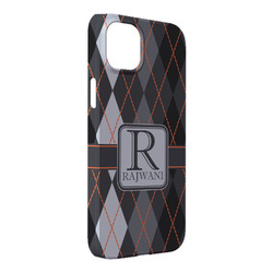 Modern Chic Argyle iPhone Case - Plastic - iPhone 14 Plus (Personalized)