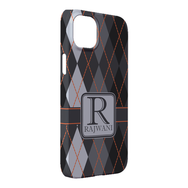 Custom Modern Chic Argyle iPhone Case - Plastic - iPhone 14 Pro Max (Personalized)