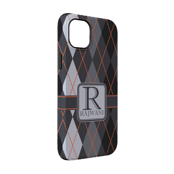 Custom Modern Chic Argyle iPhone Case - Rubber Lined - iPhone 14 (Personalized)