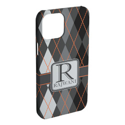 Modern Chic Argyle iPhone Case - Plastic - iPhone 15 Plus (Personalized)