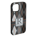 Modern Chic Argyle iPhone Case - Rubber Lined - iPhone 15 Plus (Personalized)