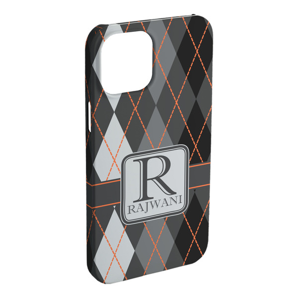 Custom Modern Chic Argyle iPhone Case - Plastic - iPhone 15 Pro Max (Personalized)