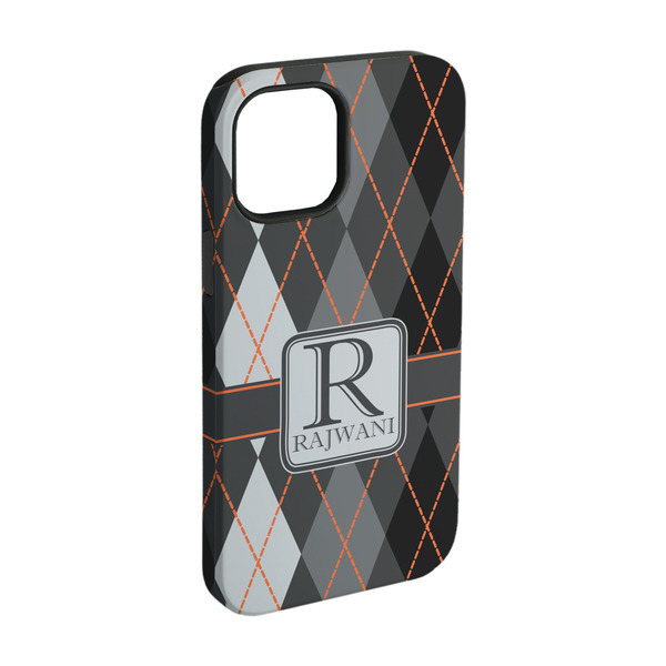 Custom Modern Chic Argyle iPhone Case - Rubber Lined - iPhone 15 (Personalized)