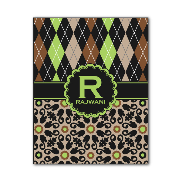 Custom Argyle & Moroccan Mosaic Wood Print - 11x14 (Personalized)