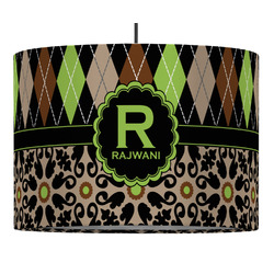 Argyle & Moroccan Mosaic Drum Pendant Lamp (Personalized)