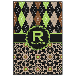 Argyle & Moroccan Mosaic Wood Print - 20x30 (Personalized)