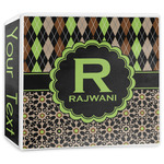 Argyle & Moroccan Mosaic 3-Ring Binder - 3 inch (Personalized)