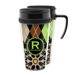 Argyle & Moroccan Mosaic Acrylic Travel Mug (Personalized)