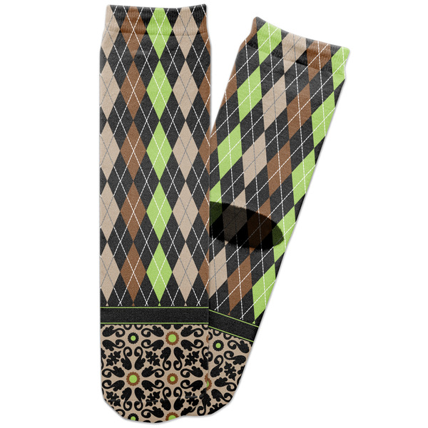 Custom Argyle & Moroccan Mosaic Adult Crew Socks