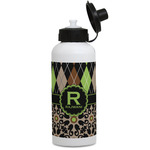 Argyle & Moroccan Mosaic Water Bottles - Aluminum - 20 oz - White (Personalized)