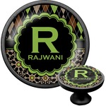 Argyle & Moroccan Mosaic Cabinet Knob (Black) (Personalized)