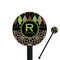 Argyle & Moroccan Mosaic Black Plastic 5.5" Stir Stick - Round - Closeup