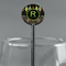 Argyle & Moroccan Mosaic Black Plastic 5.5" Stir Stick - Round - Main