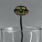 Argyle & Moroccan Mosaic Black Plastic 7" Stir Stick - Oval - Main