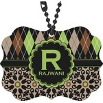 Argyle & Moroccan Mosaic Rear View Mirror Decor (Personalized)