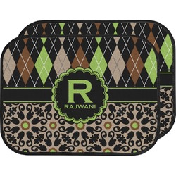 Argyle & Moroccan Mosaic Car Floor Mats (Back Seat) (Personalized)