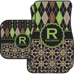 Argyle & Moroccan Mosaic Car Floor Mats Set - 2 Front & 2 Back (Personalized)