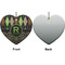 Argyle & Moroccan Mosaic Ceramic Flat Ornament - Heart Front & Back (APPROVAL)