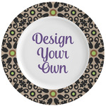 Argyle & Moroccan Mosaic Ceramic Dinner Plates (Set of 4) (Personalized)