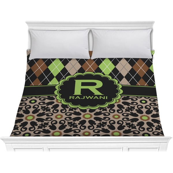 Custom Argyle & Moroccan Mosaic Comforter - King (Personalized)