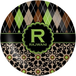 Argyle & Moroccan Mosaic Melamine Plate (Personalized)