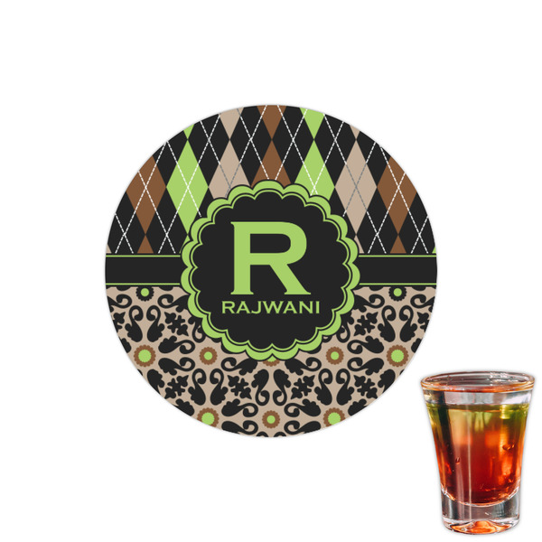 Custom Argyle & Moroccan Mosaic Printed Drink Topper - 1.5" (Personalized)