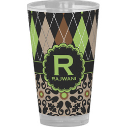 Argyle & Moroccan Mosaic Pint Glass - Full Color (Personalized)